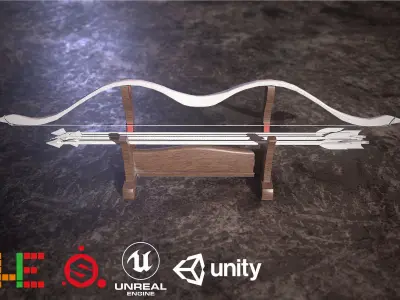 HIE Game Ready Bow D180302 Low-poly 3D model