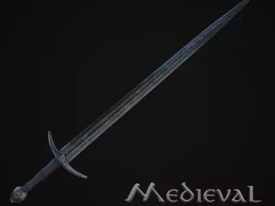 Medieval Sword Low-poly 3D model