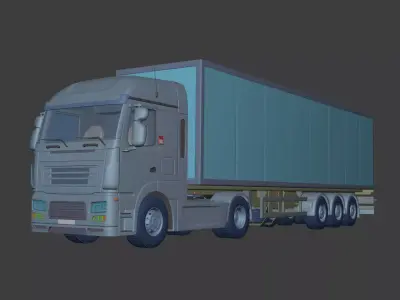Generic Semi trailer Heavy Trucks - Container - Fuel - Flatbed 3D model