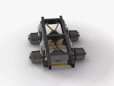 Truck 2 Axle Chassis 3D model