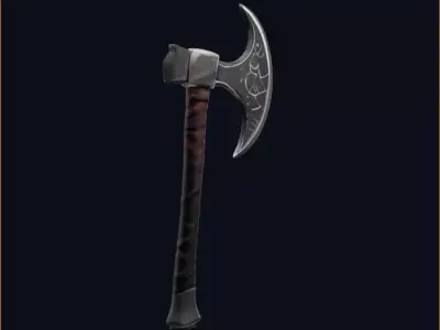 Viking Battle Axe Low-poly 3D model order
