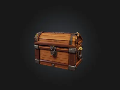 Voxel Treasure Chest Low-poly 3D model