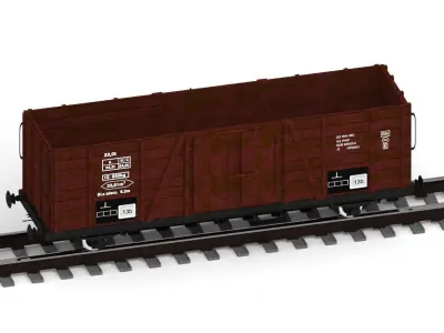Rail freight transport 3D model