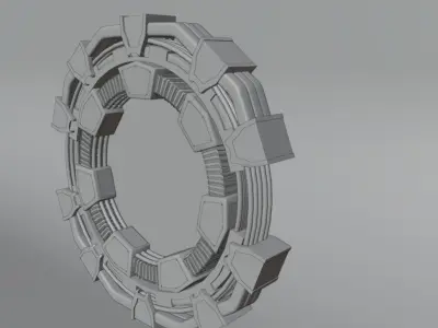 Sci Fi Portal high poly 3D model