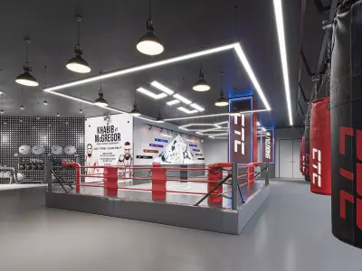 Boxing Gym Interior 3D model