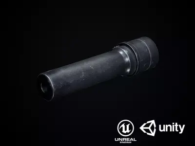 Suppressor PBS-1 PBR Low-poly 3D model