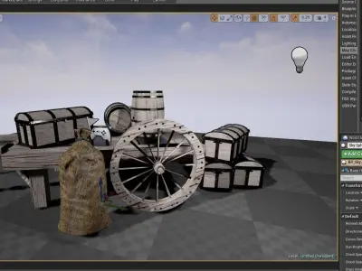 Wooden cart 2 3D model