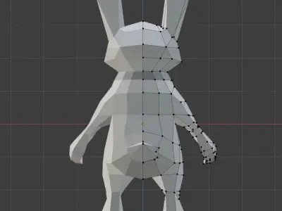 Low Poly Bunny with eyes Low-poly 3D model