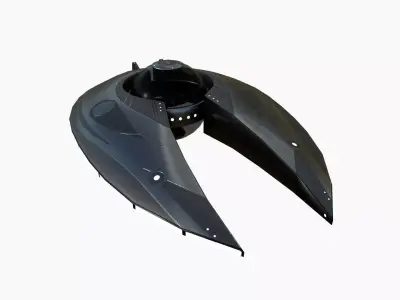 Alien Spaceship UFO I03 Dark Steel - Sci Fi Spacecraft Design Low-poly 3D model