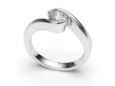 solitaire with ring sizes  8 part S69 3D print model