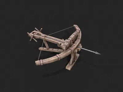 Medieval Siege Ballista Launcher 1  Low-poly 3D model