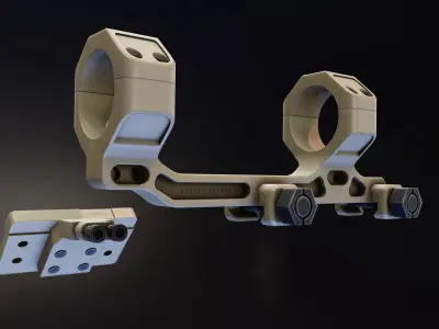 Badger C1 Optic Mount Low-poly 3D model