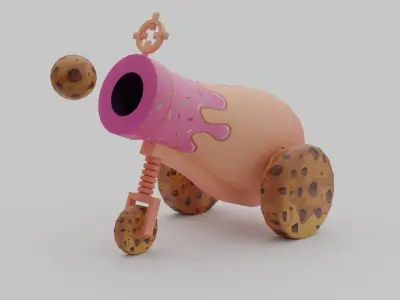 Cute Cannons Low-poly 3D model