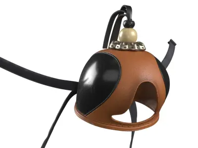Falconry Hood with Black Panels Leather 3D model
