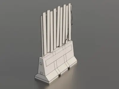 Concrete barrier  Low-poly 3D model 3