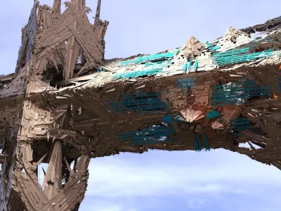 Planet destroyer Dystopian airship zeppelin 4 3D model