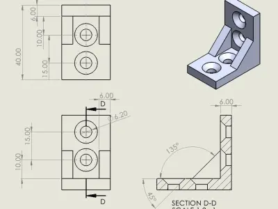 Right angle support Right angle bracket Free 3D print model
