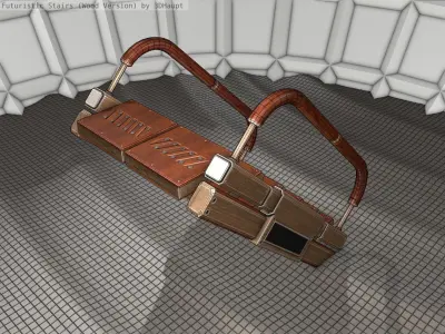 Wood Stairs - Construction Element 7 Low-poly 3D model
