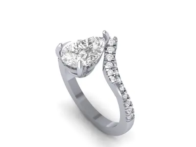 Pear Twisted Ring 3D print model