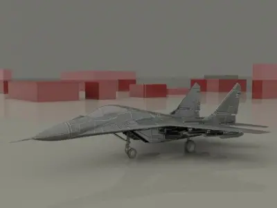 Mikoyan Mig 29 Jet Fighter Aircraft  Low-poly 3D model
