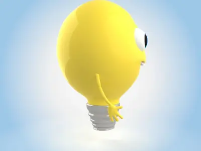Cartoon light bulb 3D model