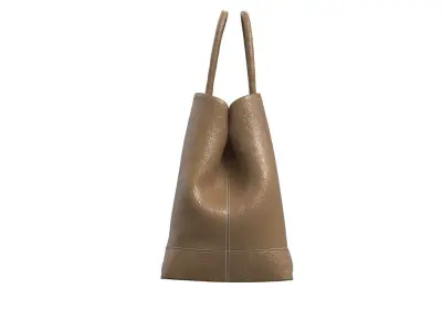 Brown Leather Big Shopper Bag 3D model