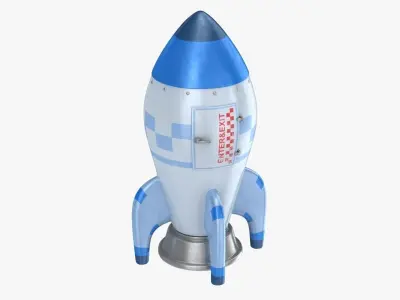 Toon Rocket Low-poly 3D model