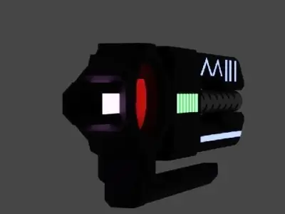 low-poly cyber gun Free low-poly 3D model