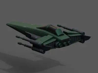 Spaceship scifi starship futuristic spacecraft space millitary  Low-poly 3D model