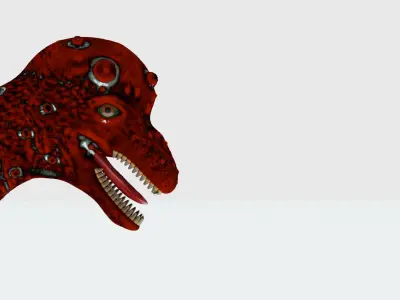 Red Brachiosaurus 3D model