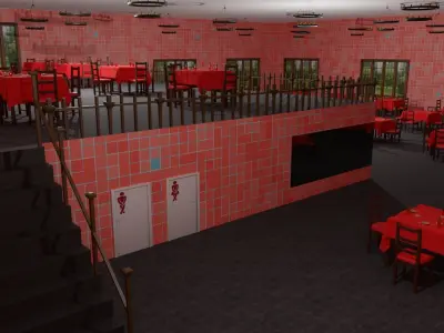 Restaurant  Low-poly 3D model