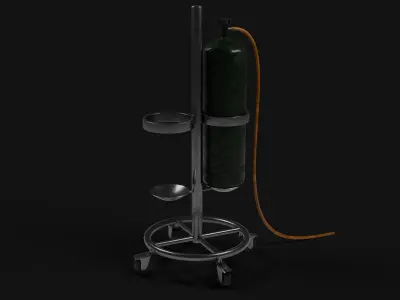 Old Gas Cylinder Game Ready Low-poly 3D model