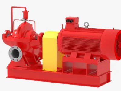 Split Case Centrifugal Fire Pump 3D model
