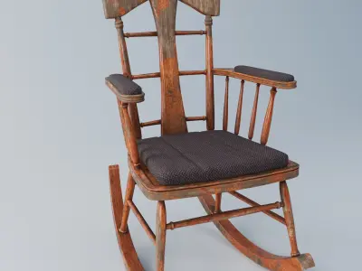 Rocking Chair 3d rigged Maya Low-poly 3D model