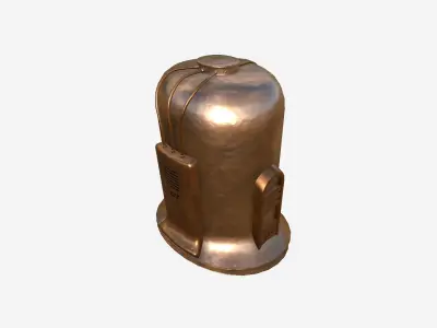 Old Diving Helmet C04 Clean Bronze - Character Design Fashion Low-poly 3D model