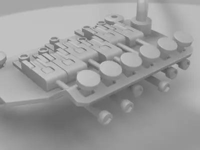 Tremolo Floating System Guitar Bridge Free 3D model