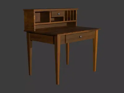 Antique Shaker Writing Desk Low-poly 3D model