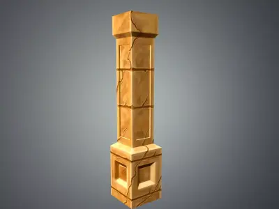 Low Poly Sand Pillar Free low-poly 3D model