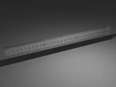 Metal ruler Low-poly 3D model purchase