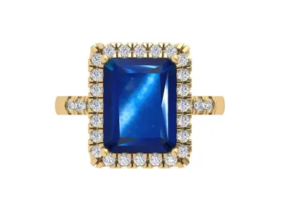 Emerald Radiant Ring 3D print model 18