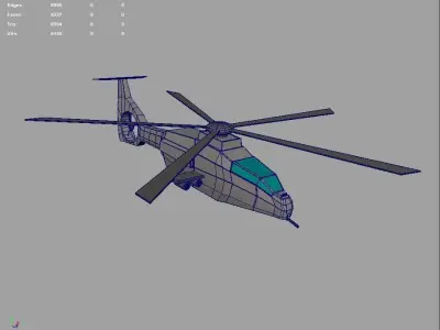 helicopter with propellers Free low-poly 3D model