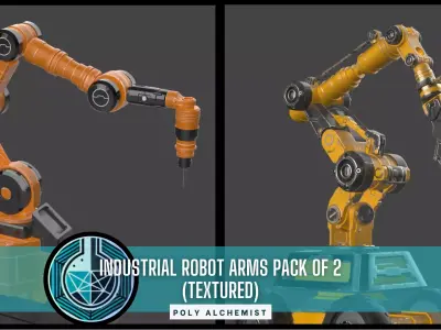 Industrial Robot Arms Pack Of 2  -Textured 3D model