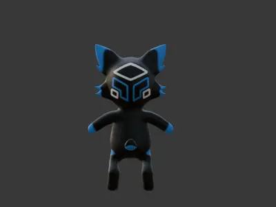 cute fox character Low-poly 3D model