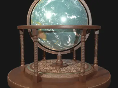 Globe PBR Low-poly 3D model