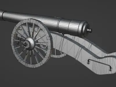 Old cannon Free low-poly 3D model