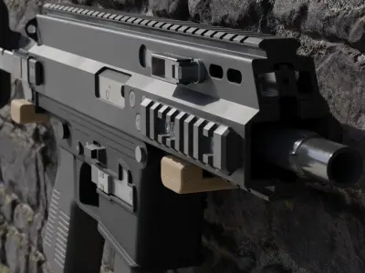 Semi-Auto Pistol APC10  Free low-poly 3D model