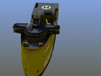 X-Bow Rescue Ship Low-poly 3D model