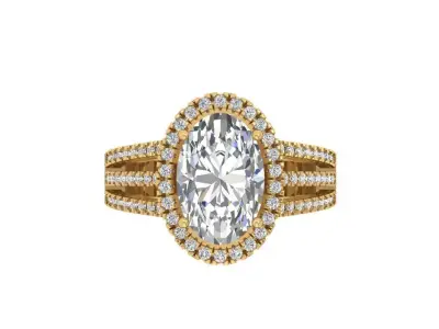 Oval Art Deco Ring 3D print model 12
