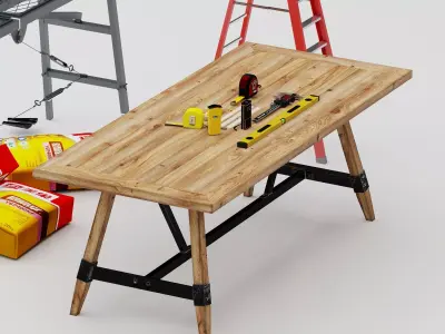 Construction Tool Set Low-poly 3D model