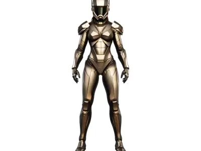 Sci-Fi Female Battle Mech Suit Low-poly 3D model